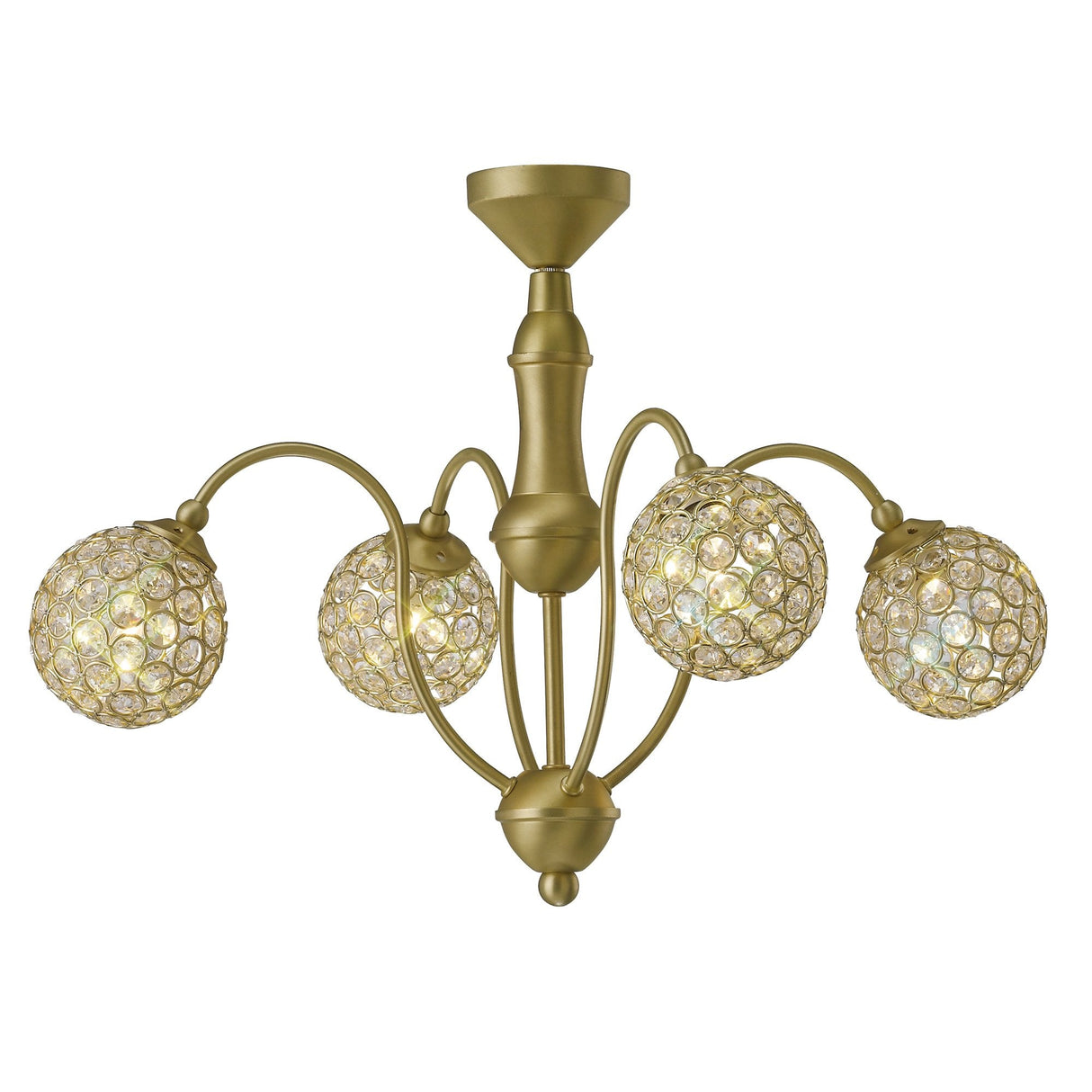 Apollo 4-Light Satin Brass Crystal Pendant