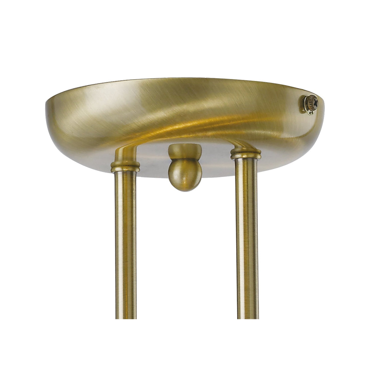 Ashton Antique Brass & Crystal Semi-Flush Ceiling Light, 4 Bulb Fixture