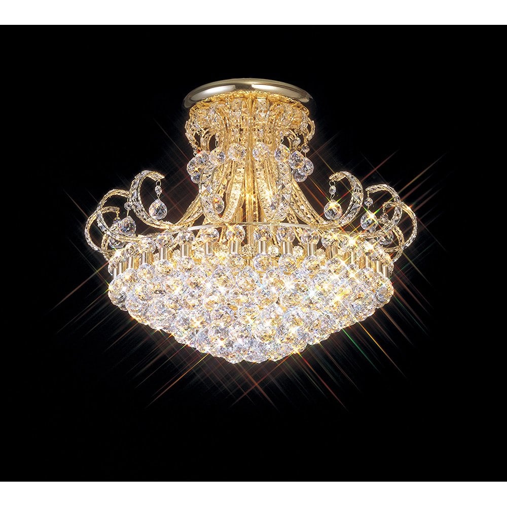 Exquisite 12 Light French Gold Crystal Chandelier by Cassia Twigue