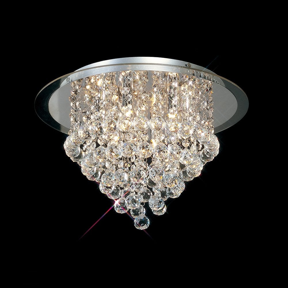 Atla 6-Light Crystal Ceiling Fixture in Polished Chrome with Acrylic Trim