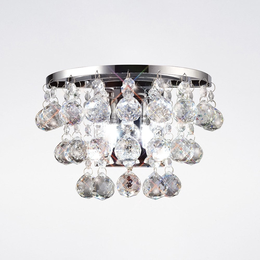 Modern Elegance: Atla Dual-Light Crystal Wall Sconce in Polished Chrome