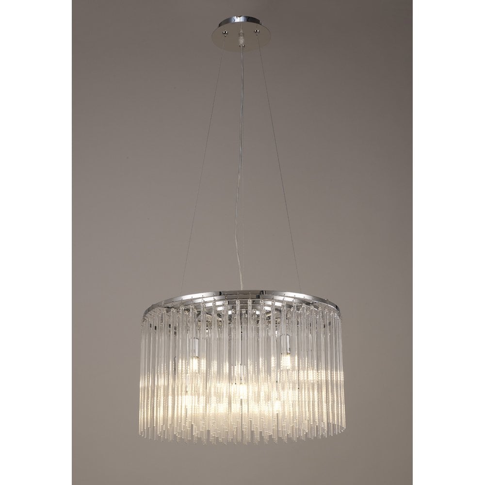 Zanthe 10-Light Modern Pendant in Polished Chrome with Clear Glass Elements