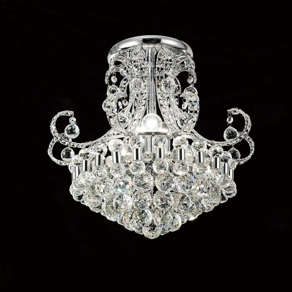 Radiant Pearl 9-Light Chrome & Crystal Chandelier