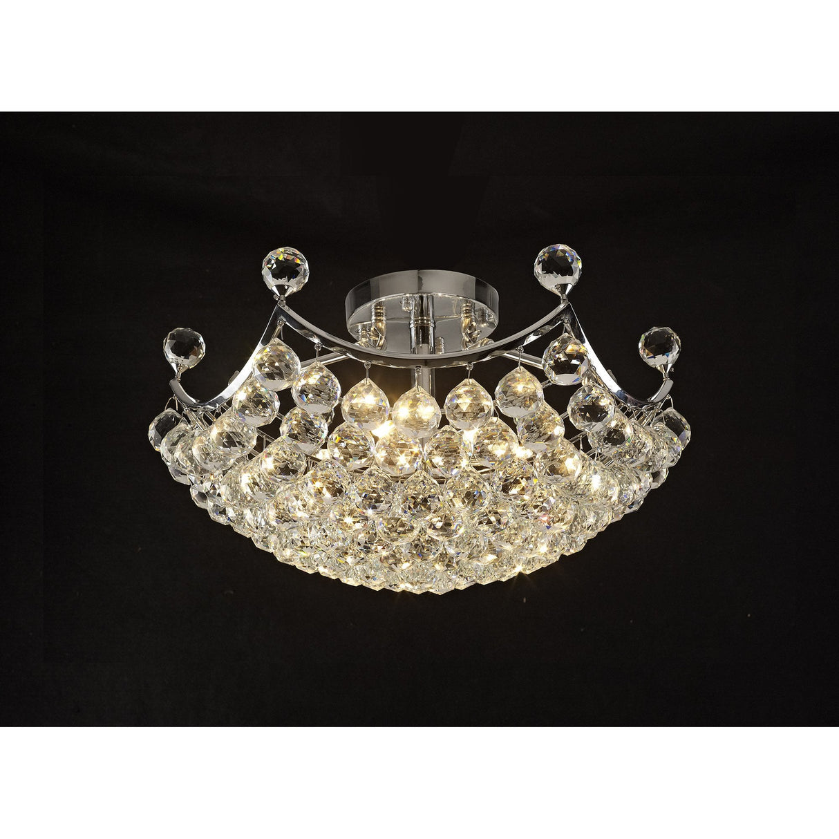 Cesto Elegance: 6 Light Crystal & Chrome Ceiling Fixture