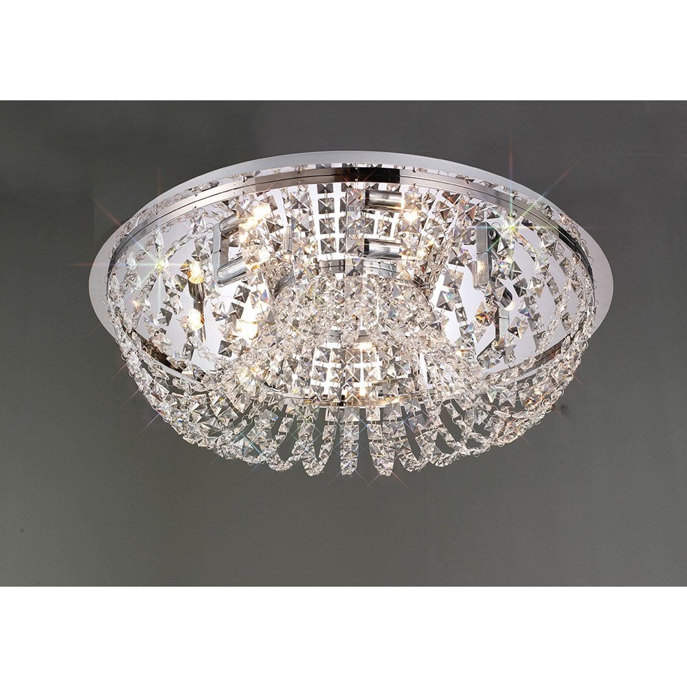 Cosmos Glam 7-Light Crystal Ceiling Fixture - Polished Chrome