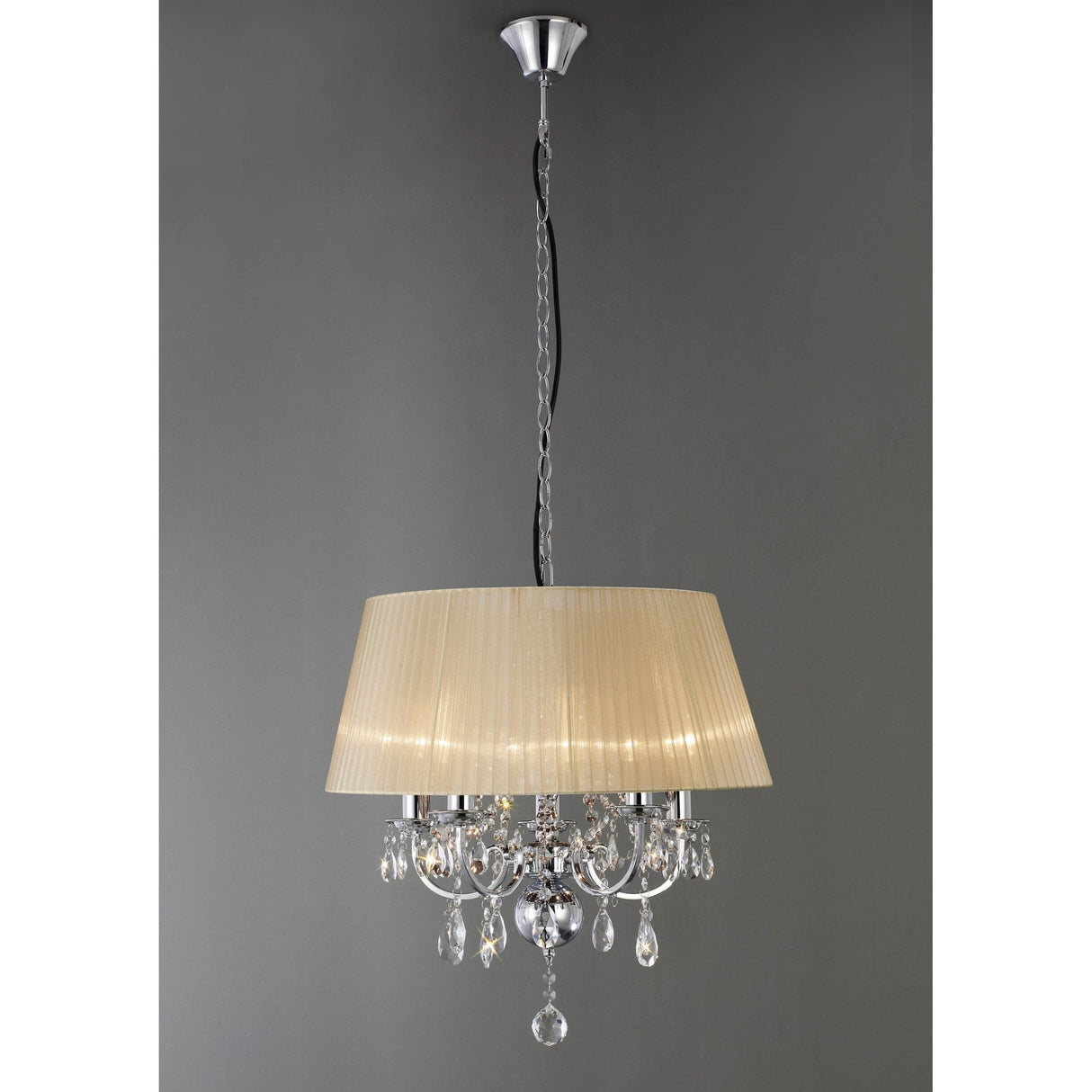 Olivia 5-Light Pendant with Soft Bronze Shade and Polished Chrome Accents
