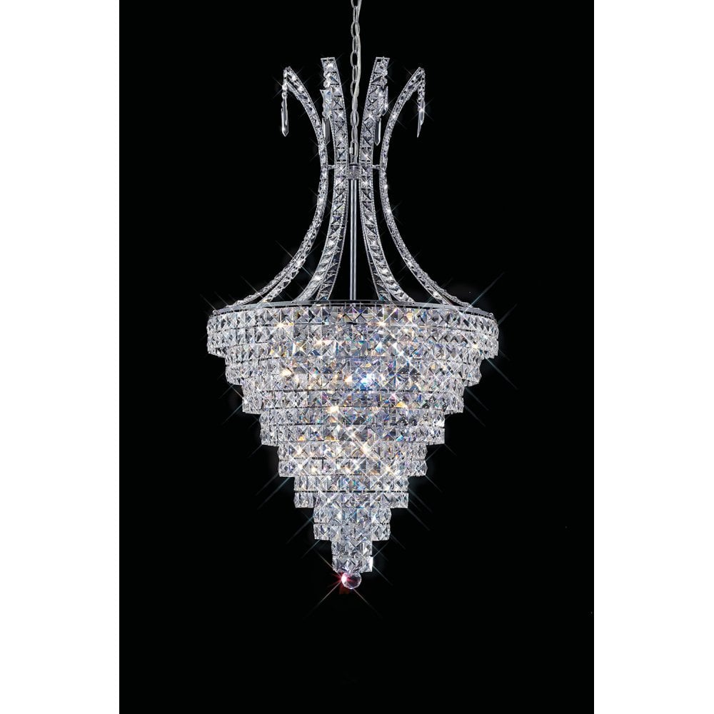 Kanya 10 Light Chrome Crystal Pendant Chandelier