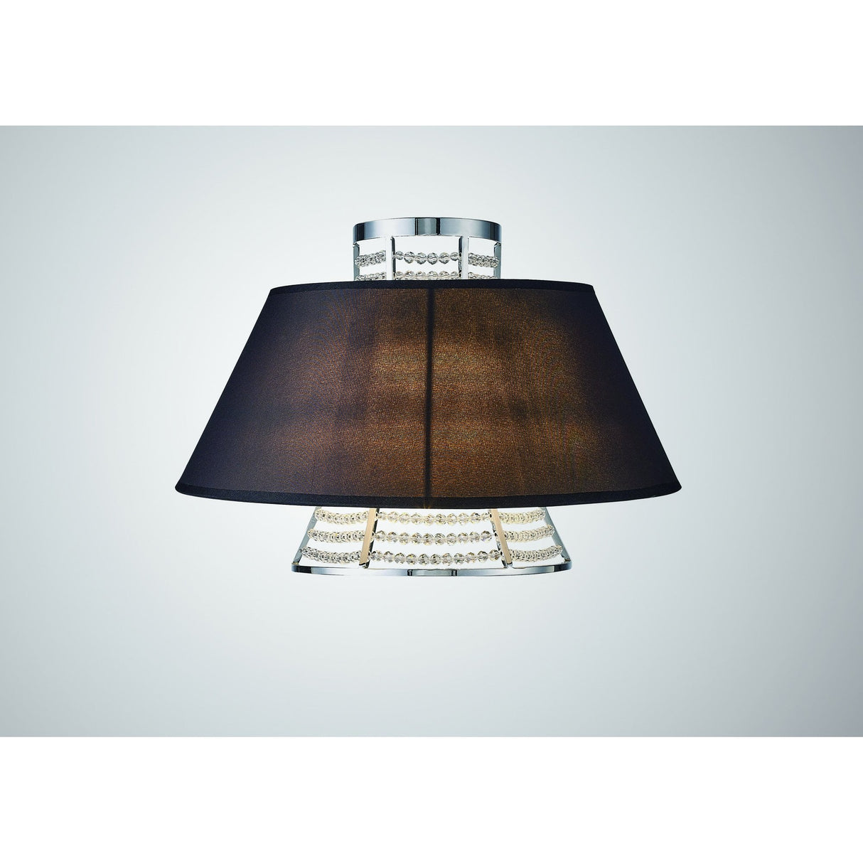Davina Dual Light Chrome and Crystal Wall Lamp with Black Shade