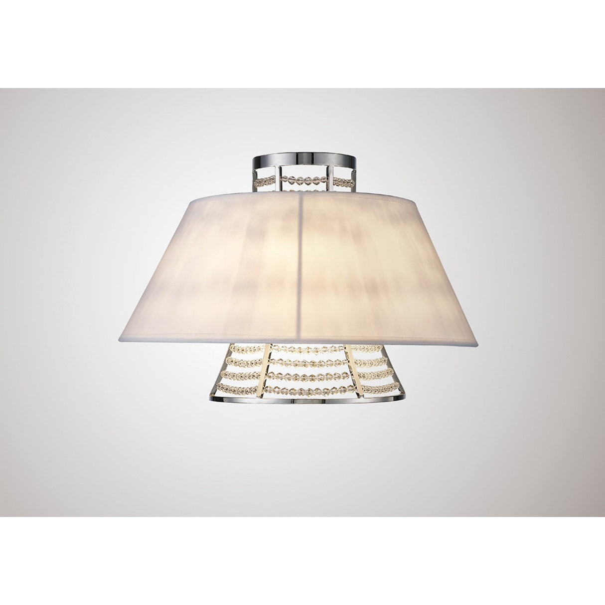 Davina Dual Light Wall Lamp with White Shade and Polished Chrome/Crystal Finish