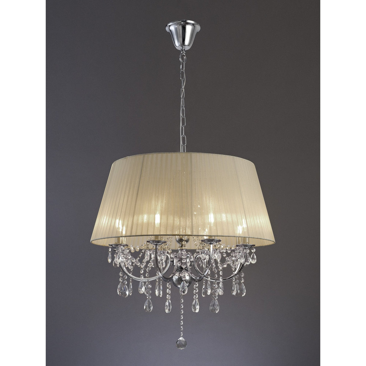 Olivia 8-Light Pendant with Soft Bronze Shade and Polished Chrome/Crystal Finish