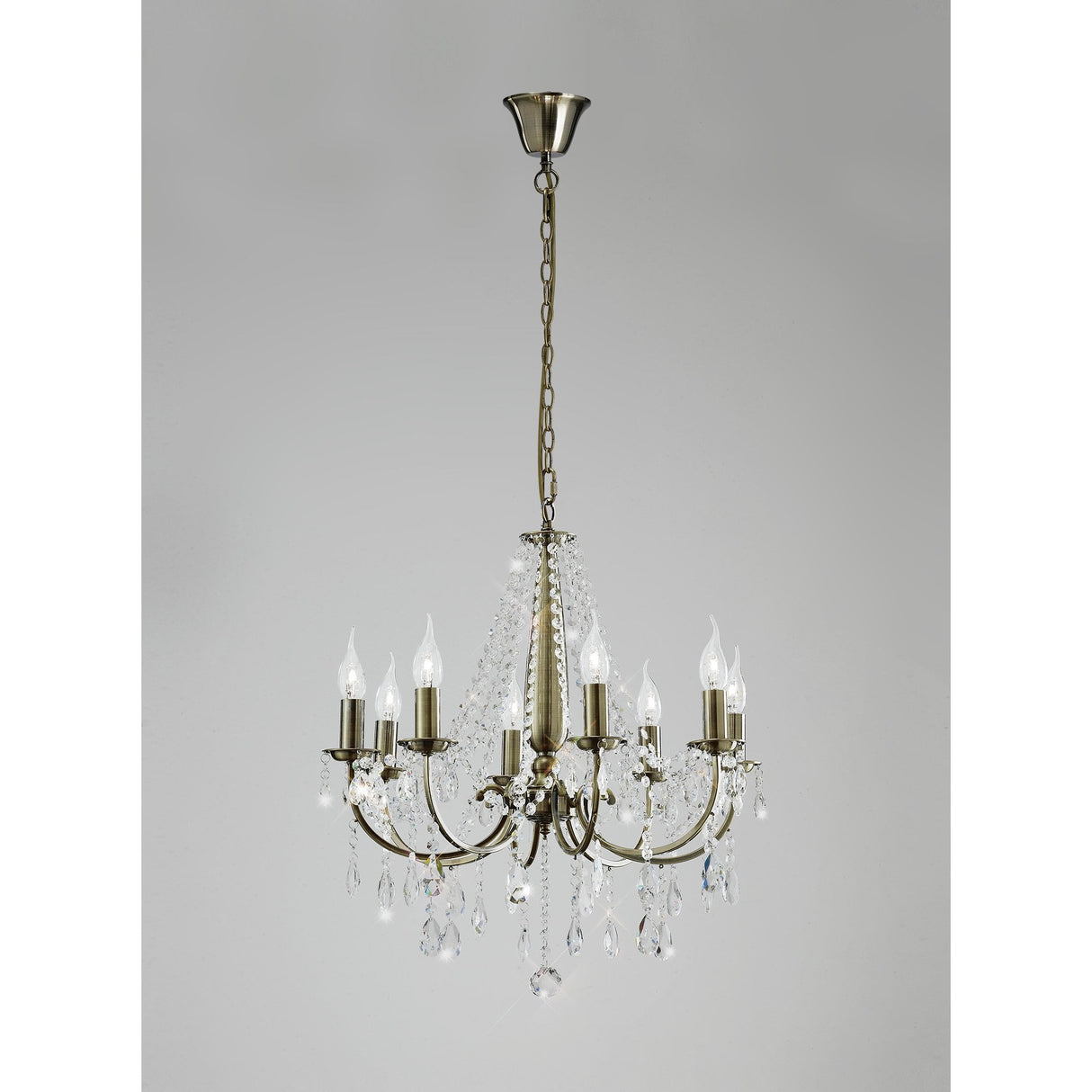 Exquisite Olivia Pendant Light - Antique Brass and Crystal Elegance