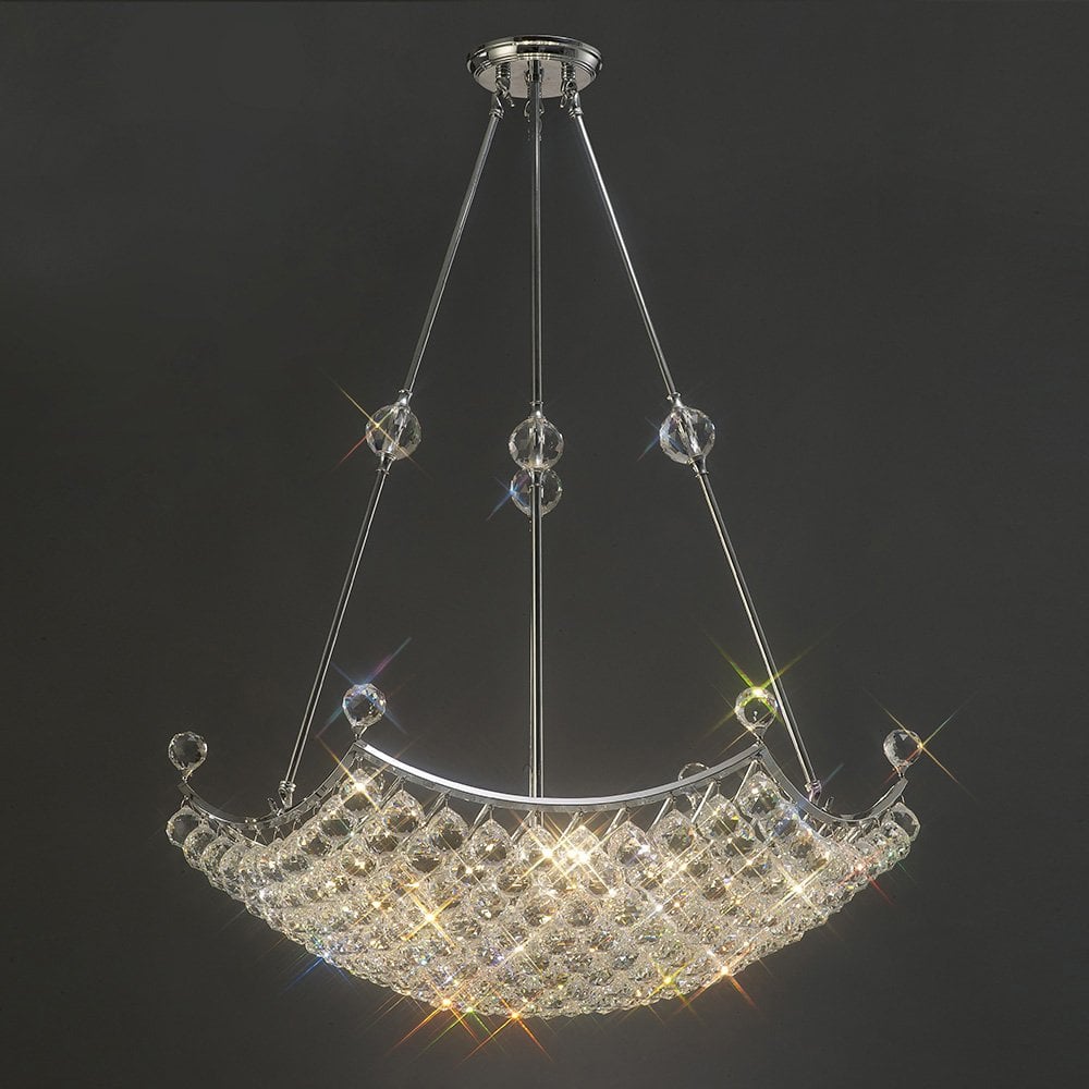 Cesto Grand 12-Light Crystal Pendant in Polished Chrome Finish