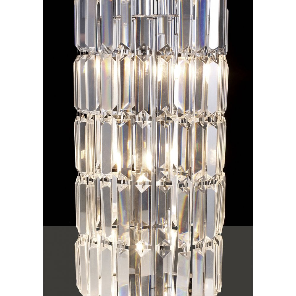 Torre Crystal Pendant Lamp - 1 Meter in Polished Chrome