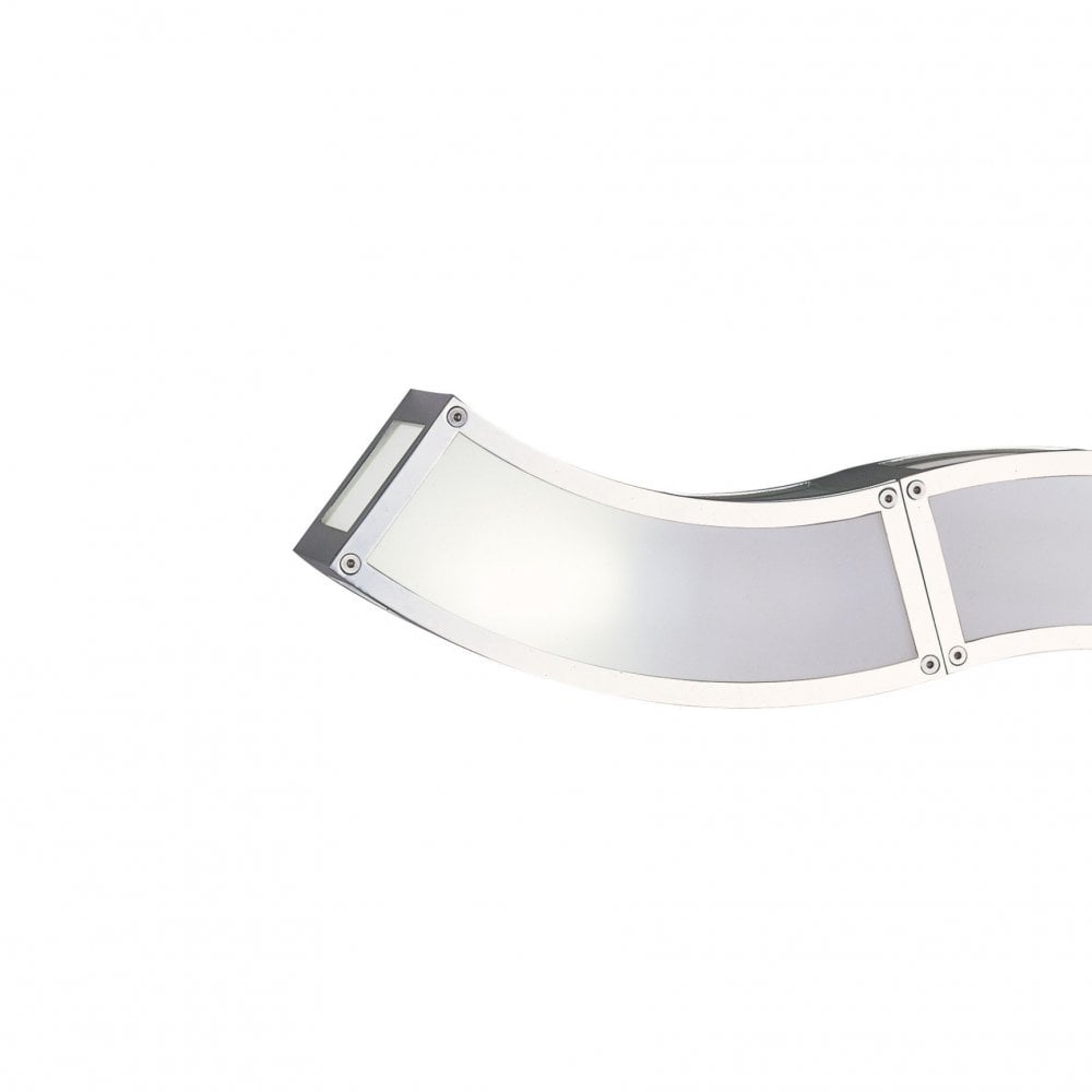 Duna E27 Dual Light Wall Fixture in Polished Chrome and White Acrylic