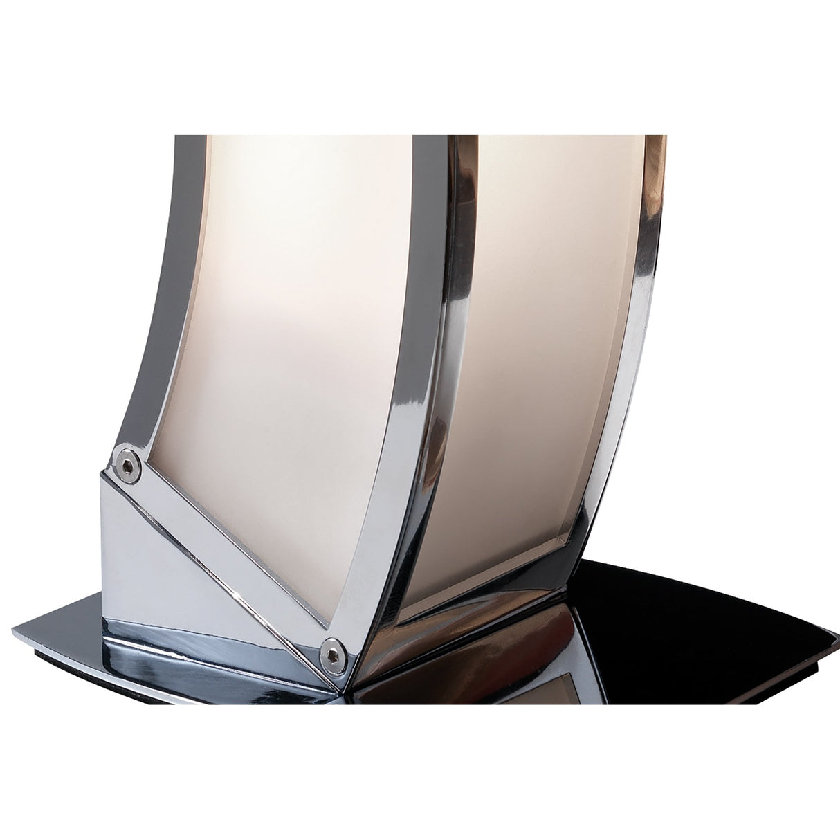 Duna E27 Table Lamp in Polished Chrome and White Acrylic by Santiago Sevillano Sebastia