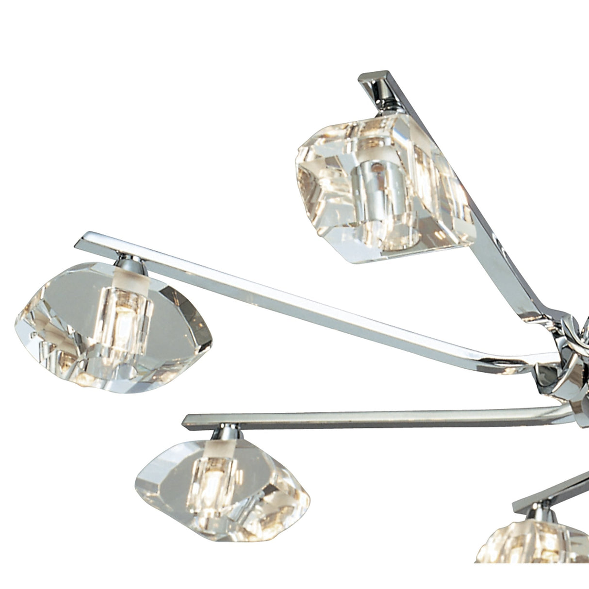 Alfa Pendant Ceiling Light Fixture, 8-Lamp Design, Polished Chrome Finish