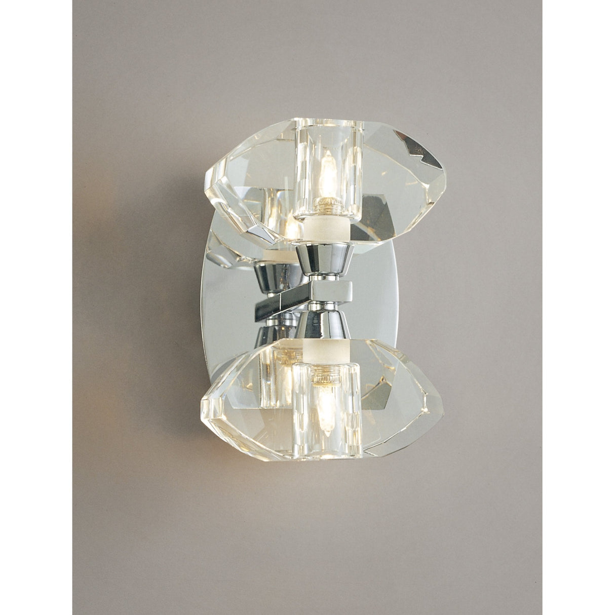 Santiago Sebastia's Alfa Dual Light Wall Fixture with Crystal Accents in Polished Chrome