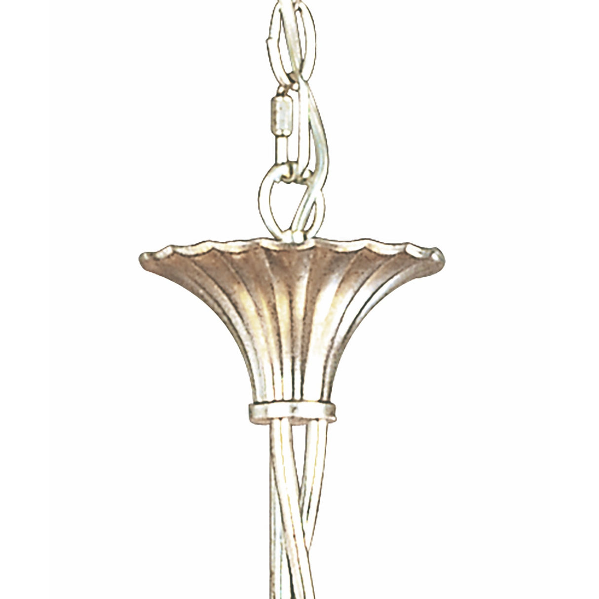 Paola Pendant 3 Arm 6 Light Chandelier, Silver Finish with Cream Shades & Removable Black Glass Accents
