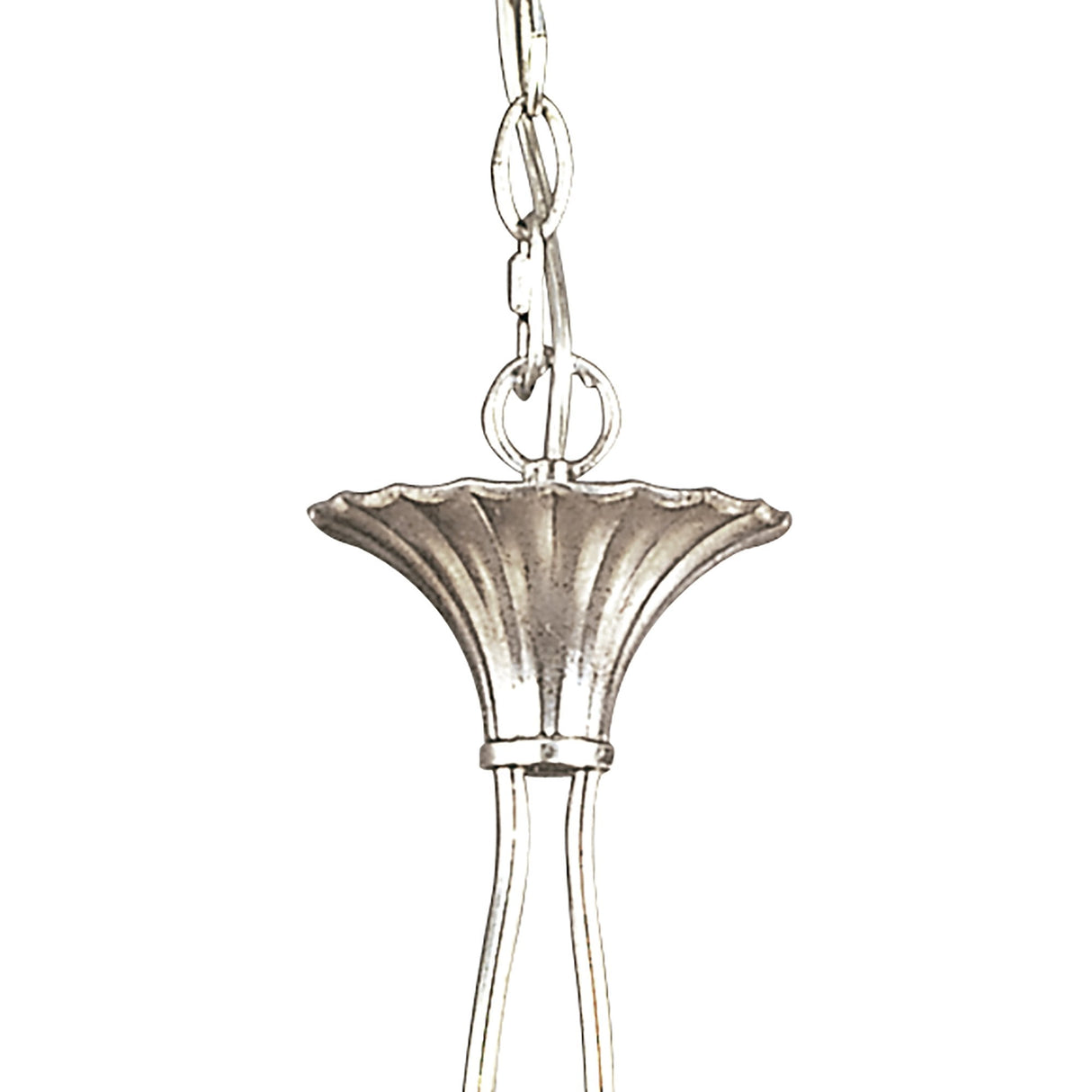 Paola Dual Arm 6-Light Pendant in Silver with Black Shades and Removable Glass Droplets