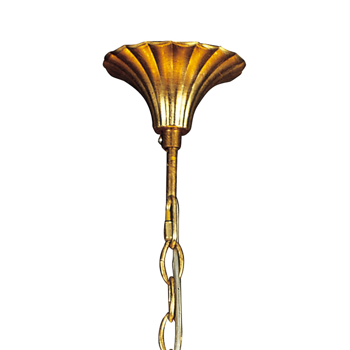 Paola Gold Pendant Chandelier with Cream Shades & Amber Accents