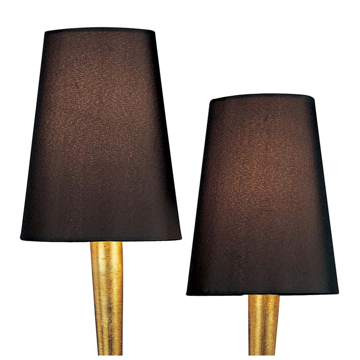 Paola Gold Table Lamp with Dual Black Shades and Glass Accents