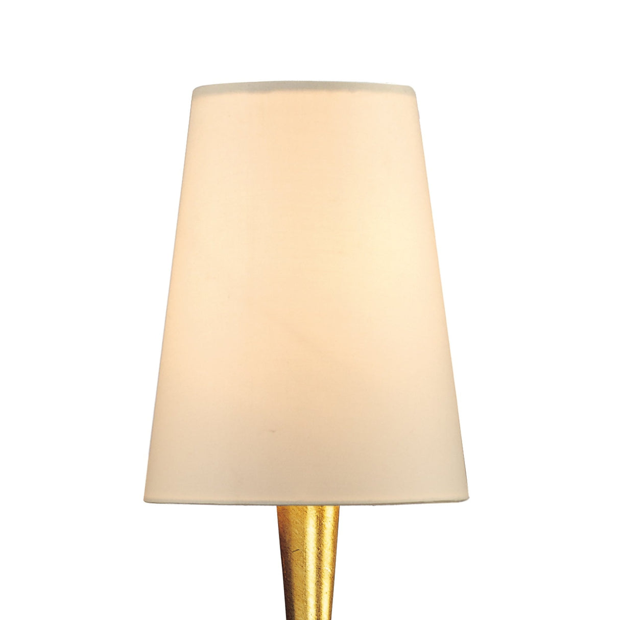 Paola Gold Wall Lamp with Cream Shade and Amber Glass Accents