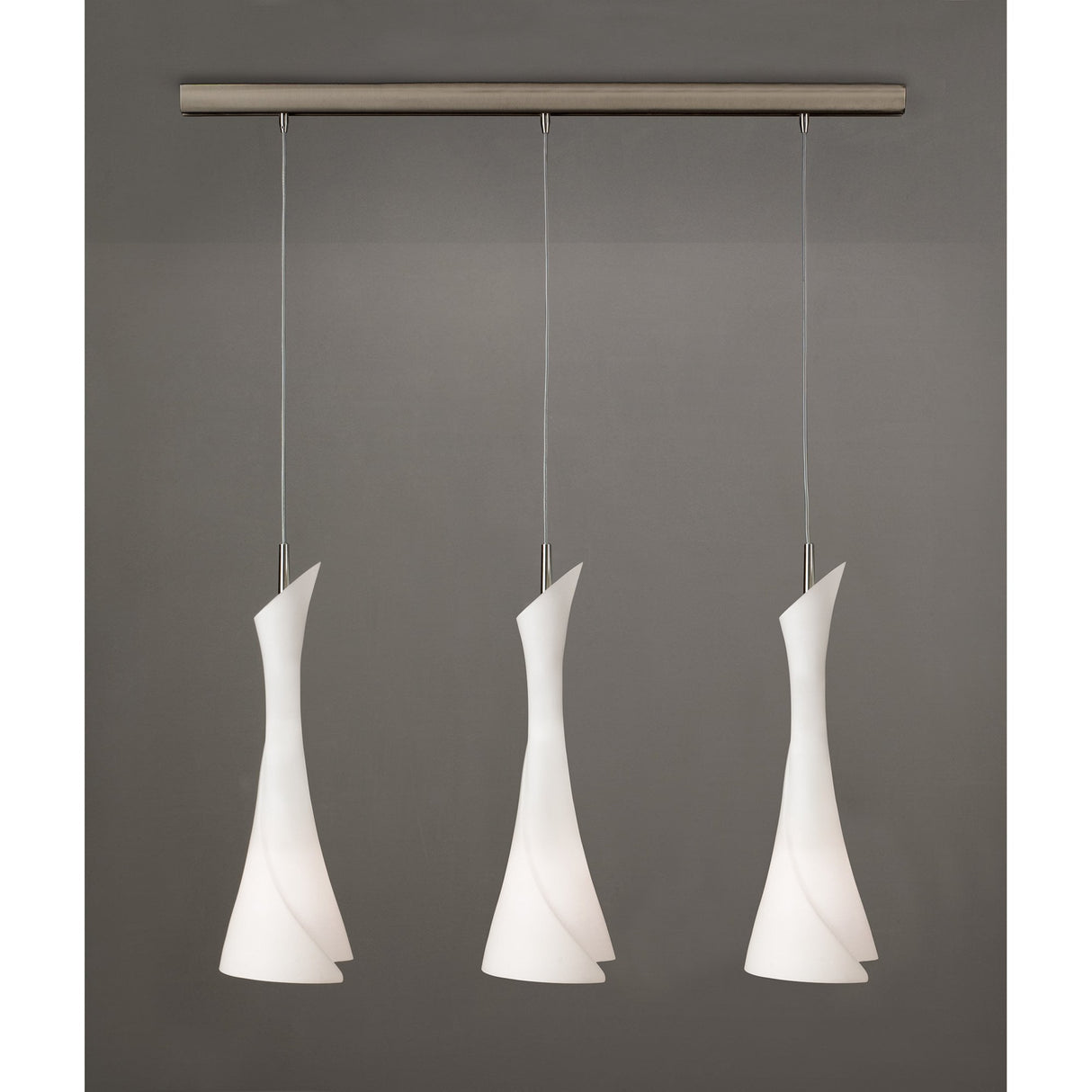 Zack Pendant Trio Light E27 in Satin Nickel Finish