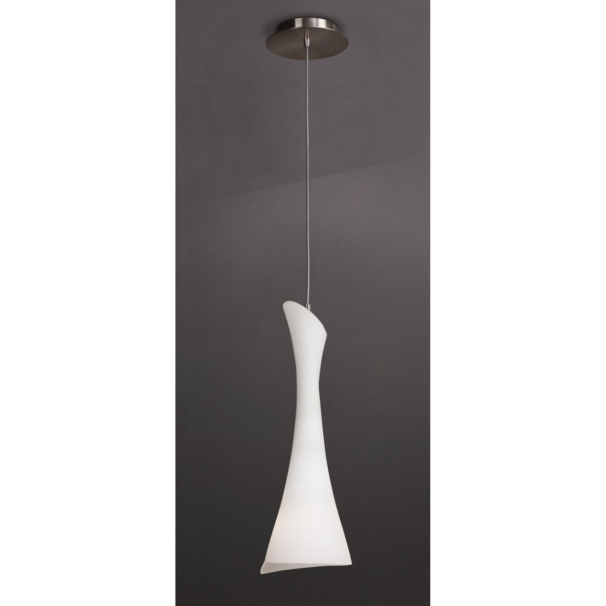 Zack Pendant Light – Modern Satin Nickel Design with Frosted Shade