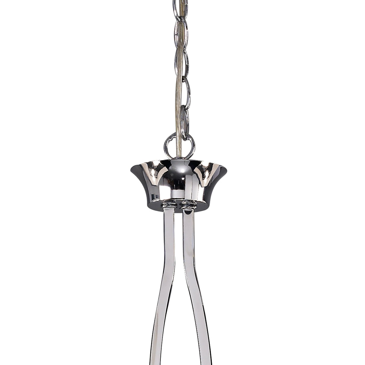 Akira Dual Arm Pendant Light with Black Shades in Polished Chrome Finish