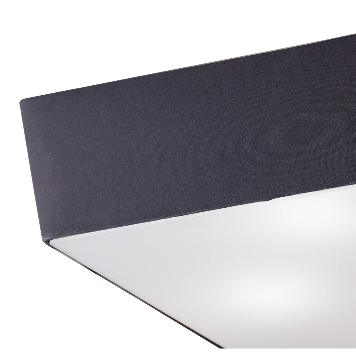 Akira Ceiling Light: Sleek Polished Chrome with Frosted Glass and Black Square Shade