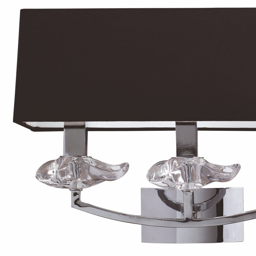 Akira Wall Lamp: Contemporary Triple Light in Polished Chrome with Black Accents