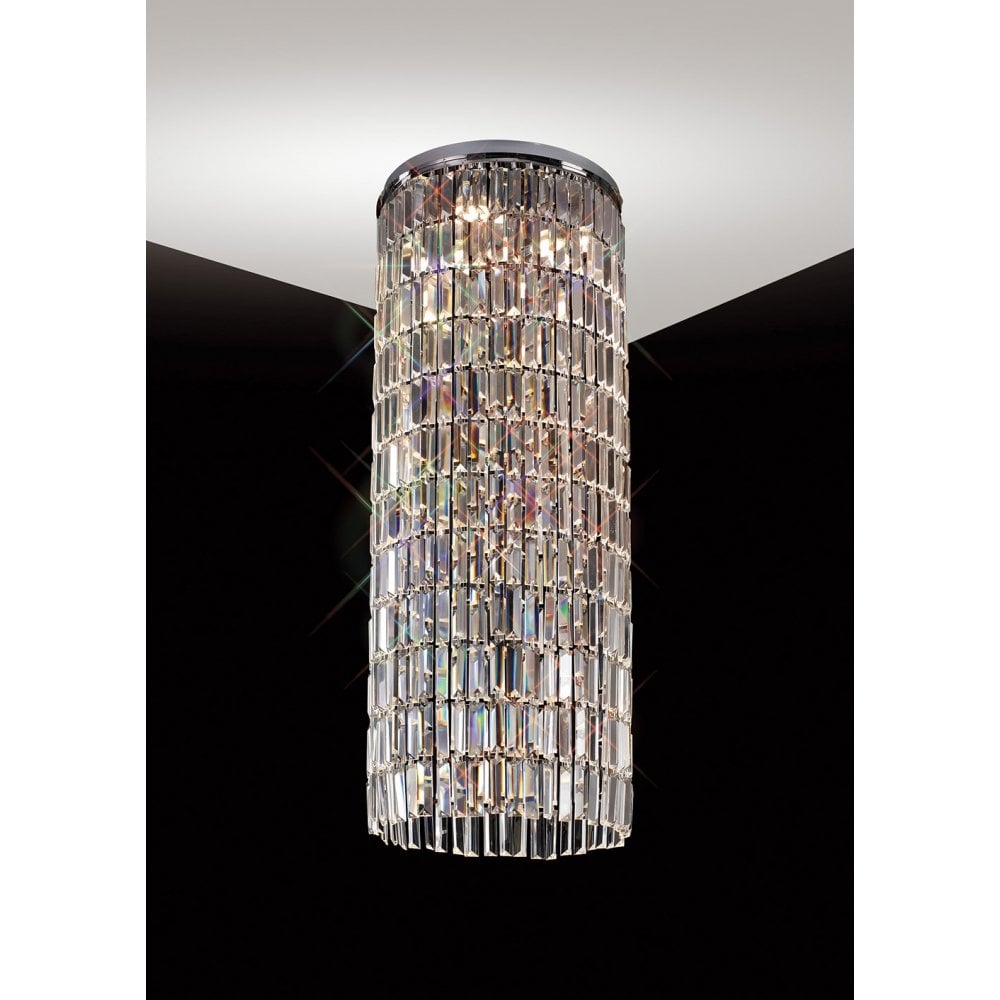 Torre Series 5-Light Pendant with Polished Chrome and Crystals - Plate Only