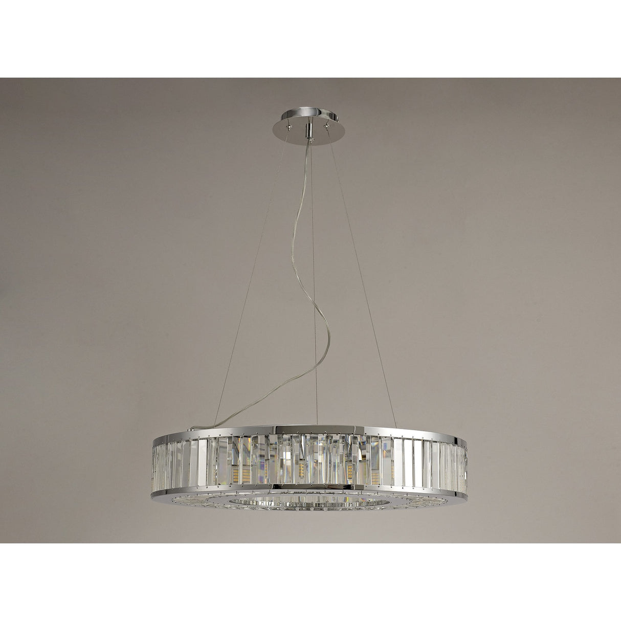Torre 9-Light Halo Pendant in Polished Chrome and Crystal
