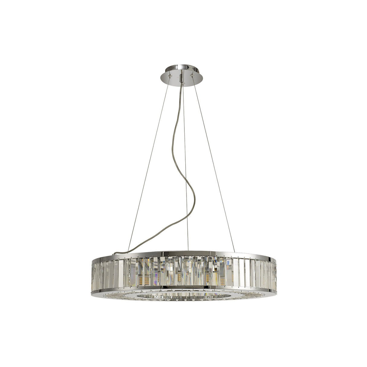 Torre 9-Light Halo Pendant in Polished Chrome and Crystal
