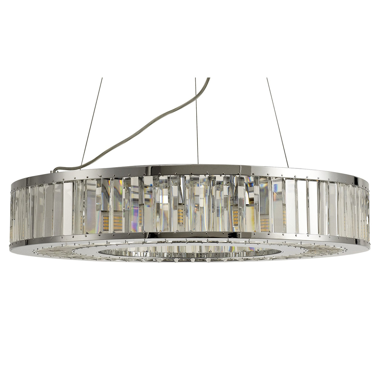 Torre 9-Light Halo Pendant in Polished Chrome and Crystal