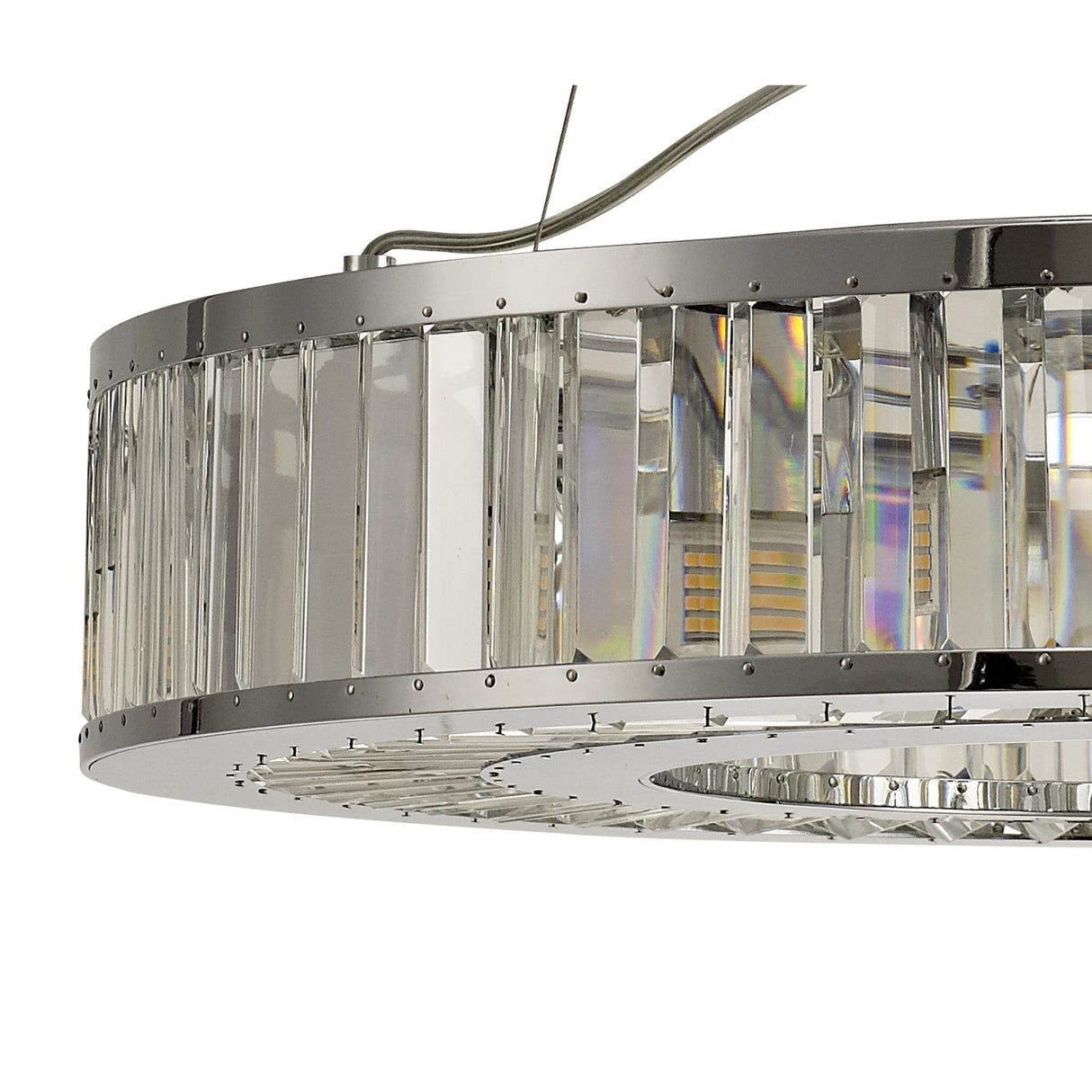 Torre 9-Light Halo Pendant in Polished Chrome and Crystal