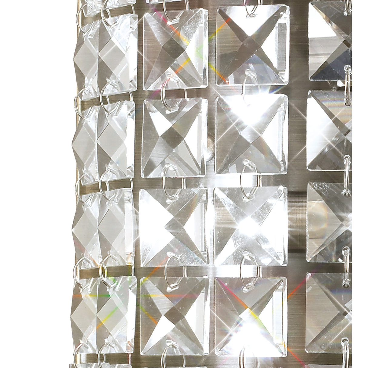 Cortina Dual-Ring Wall Sconce in Antique Brass with Clear Crystal