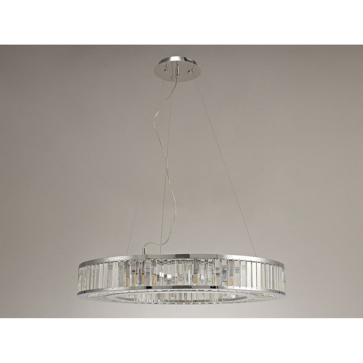 Torre Crystal Halo 10-Light Pendant in Polished Chrome