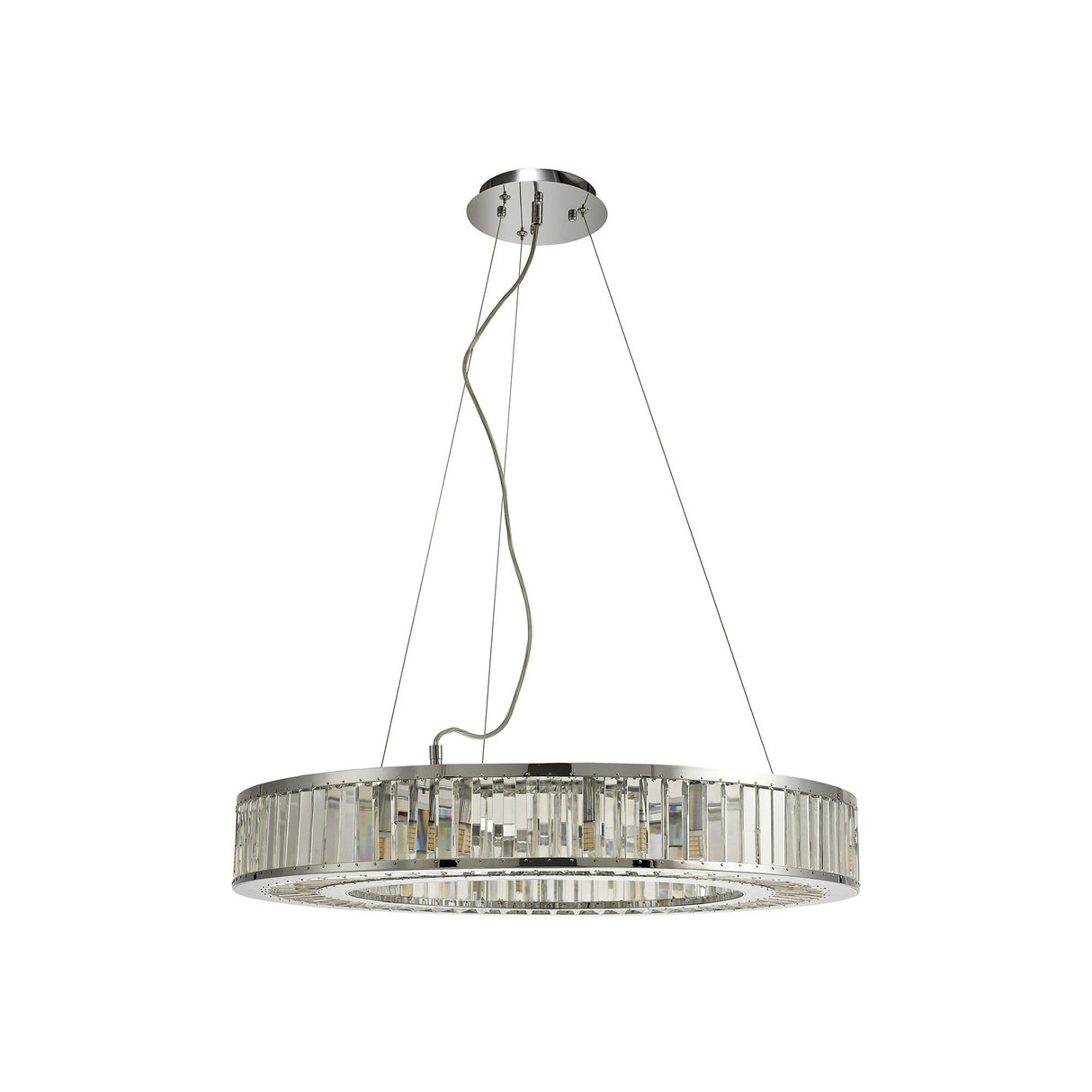 Torre Crystal Halo 10-Light Pendant in Polished Chrome