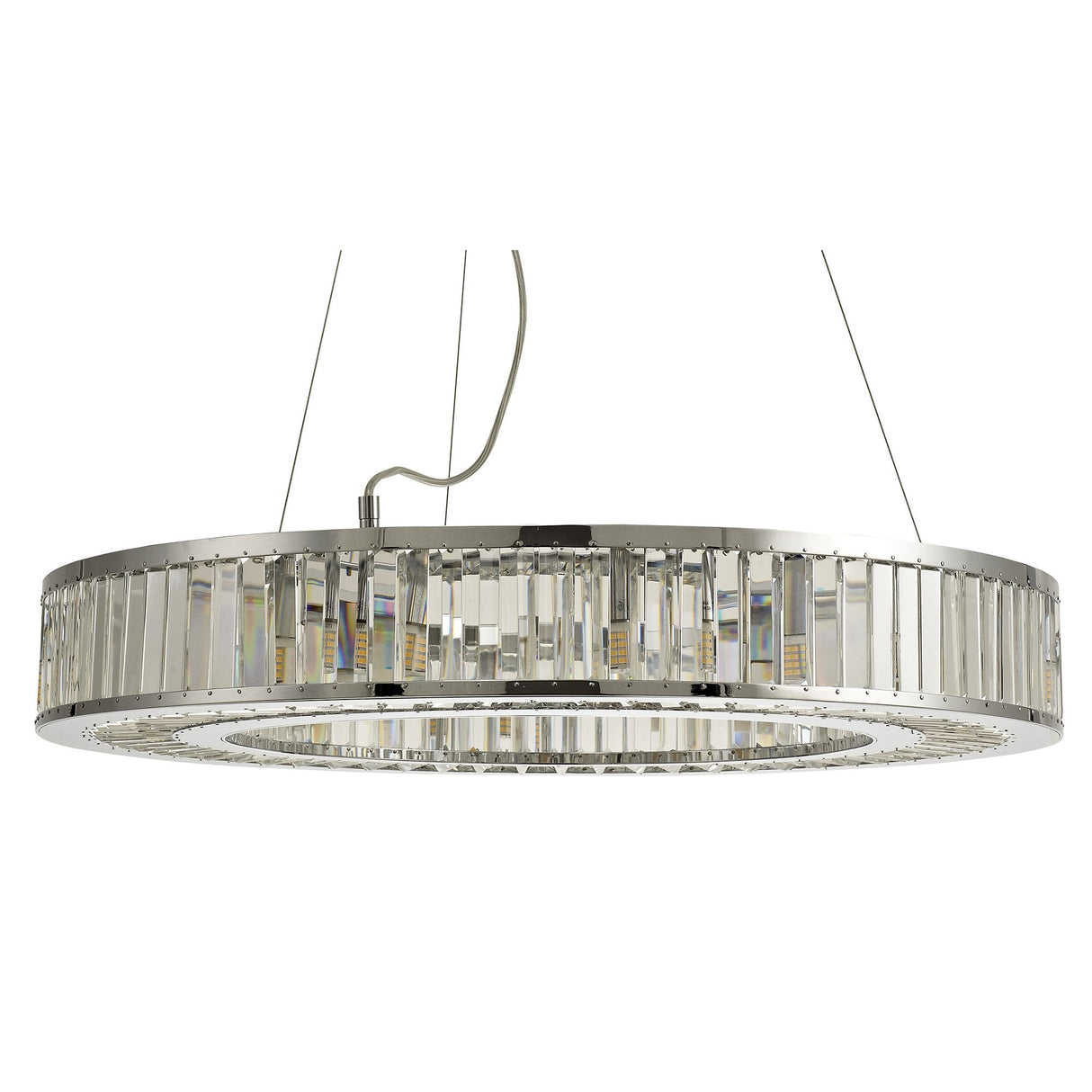 Torre Crystal Halo 10-Light Pendant in Polished Chrome