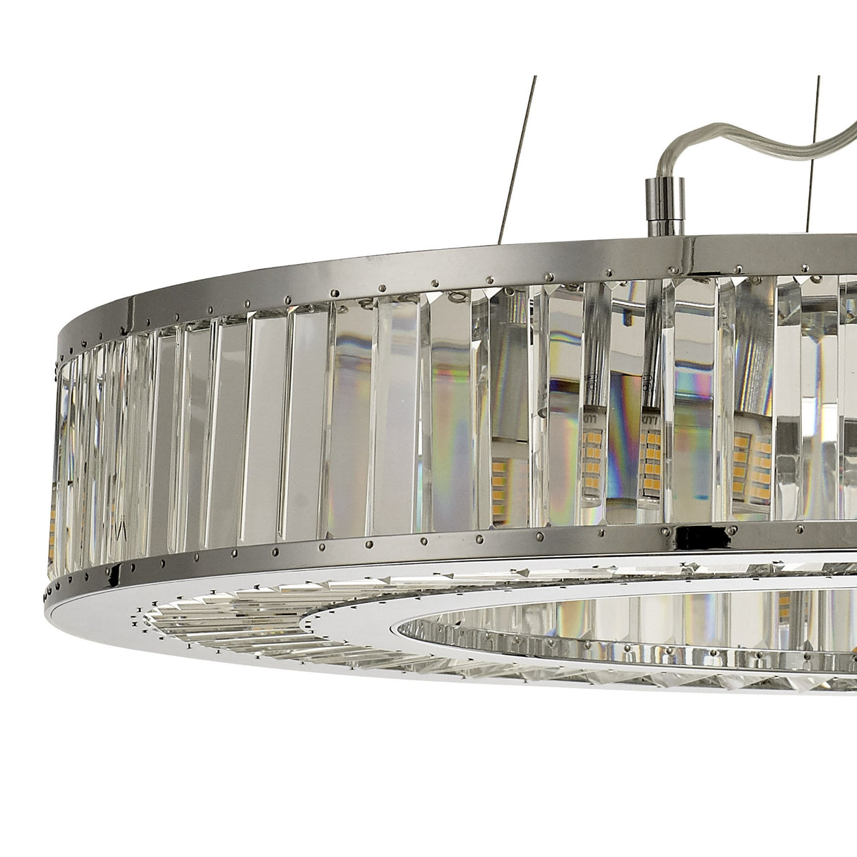 Torre Crystal Halo 10-Light Pendant in Polished Chrome