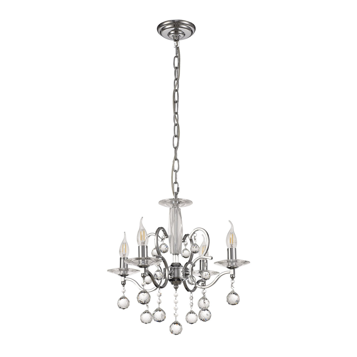Zinta Contemporary Crystal Pendant Light in Polished Chrome Finish