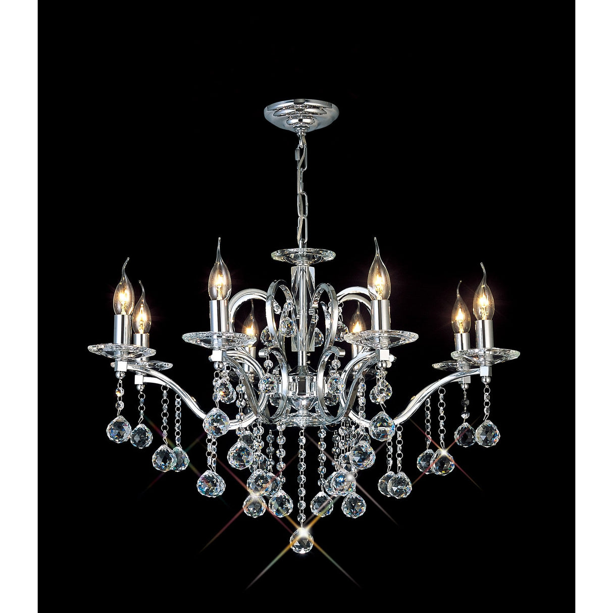 Zinta 8-Light Crystal Pendant in Polished Chrome