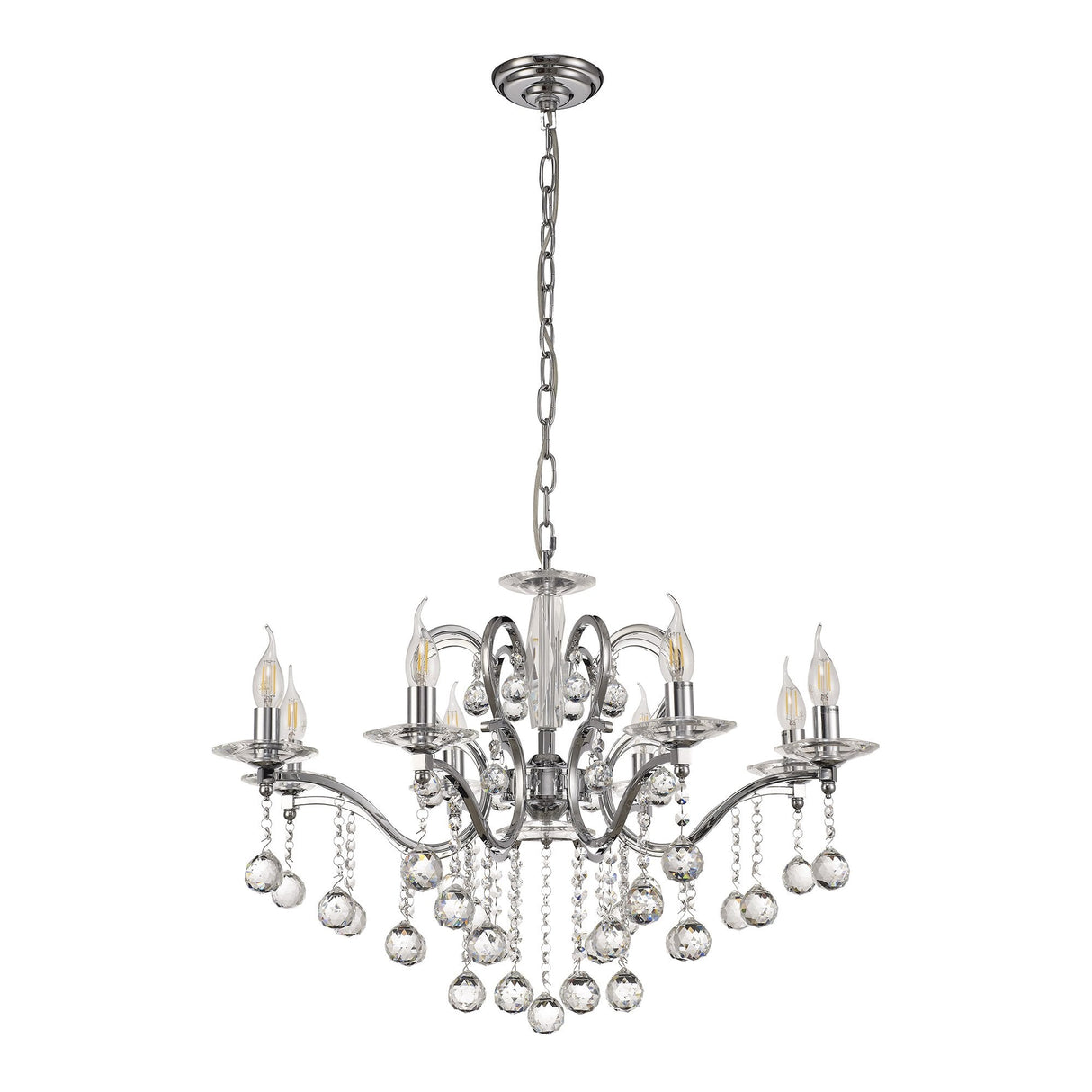Zinta 8-Light Crystal Pendant in Polished Chrome