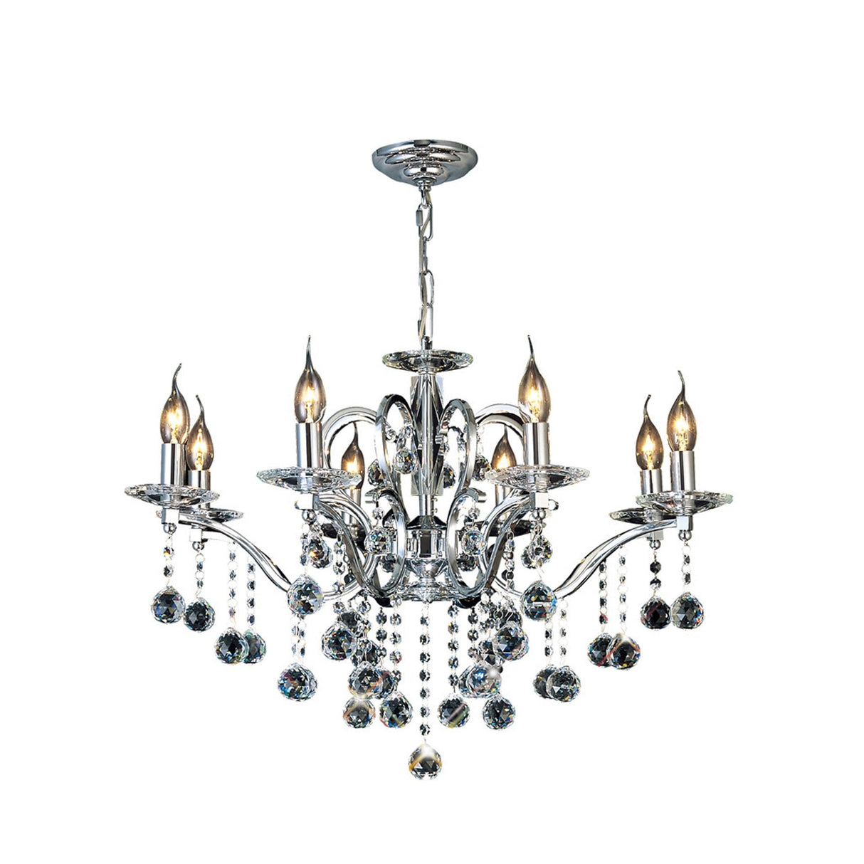Zinta 8-Light Crystal Pendant in Polished Chrome