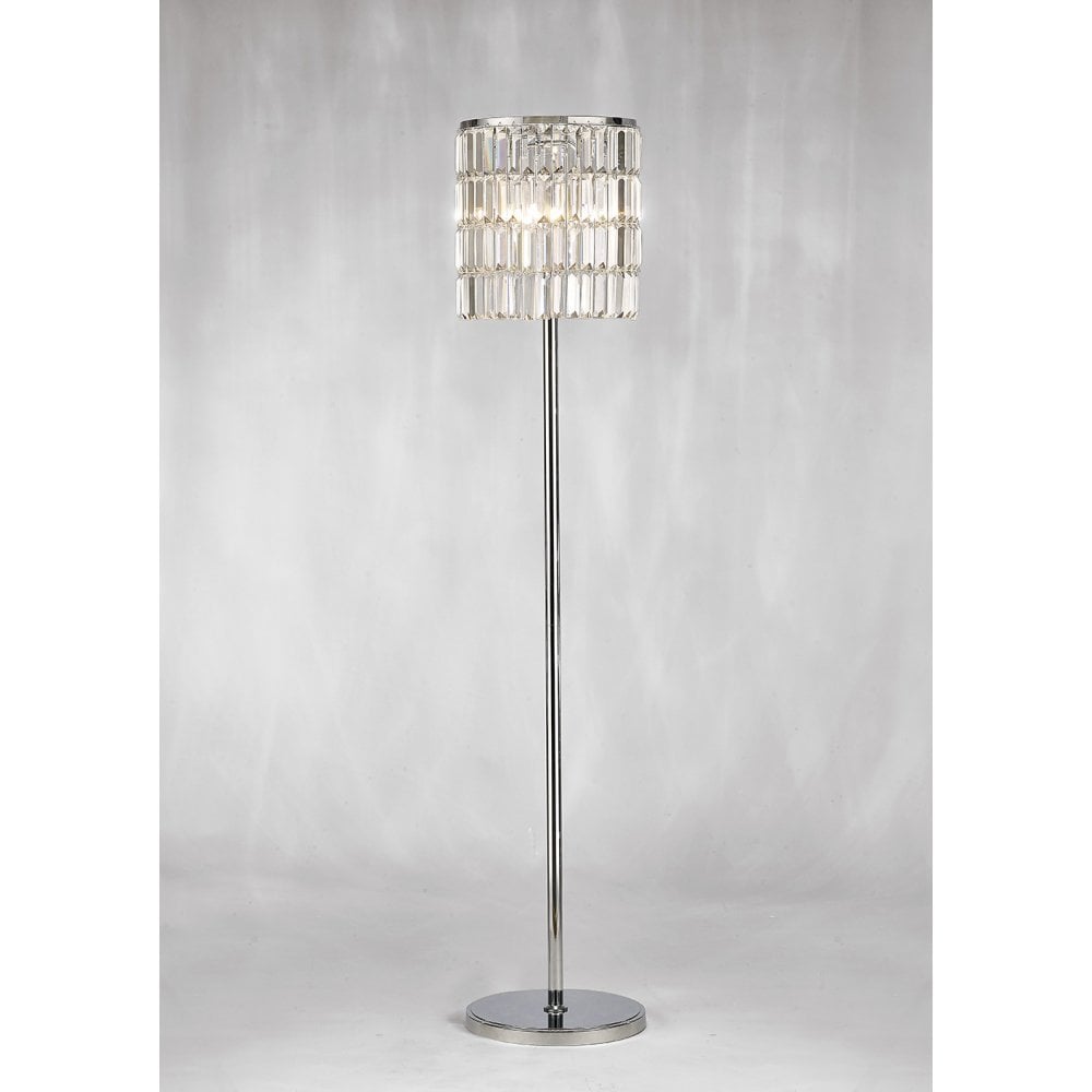 Crystal Elegance Tower Floor Lamp in Polished Chrome