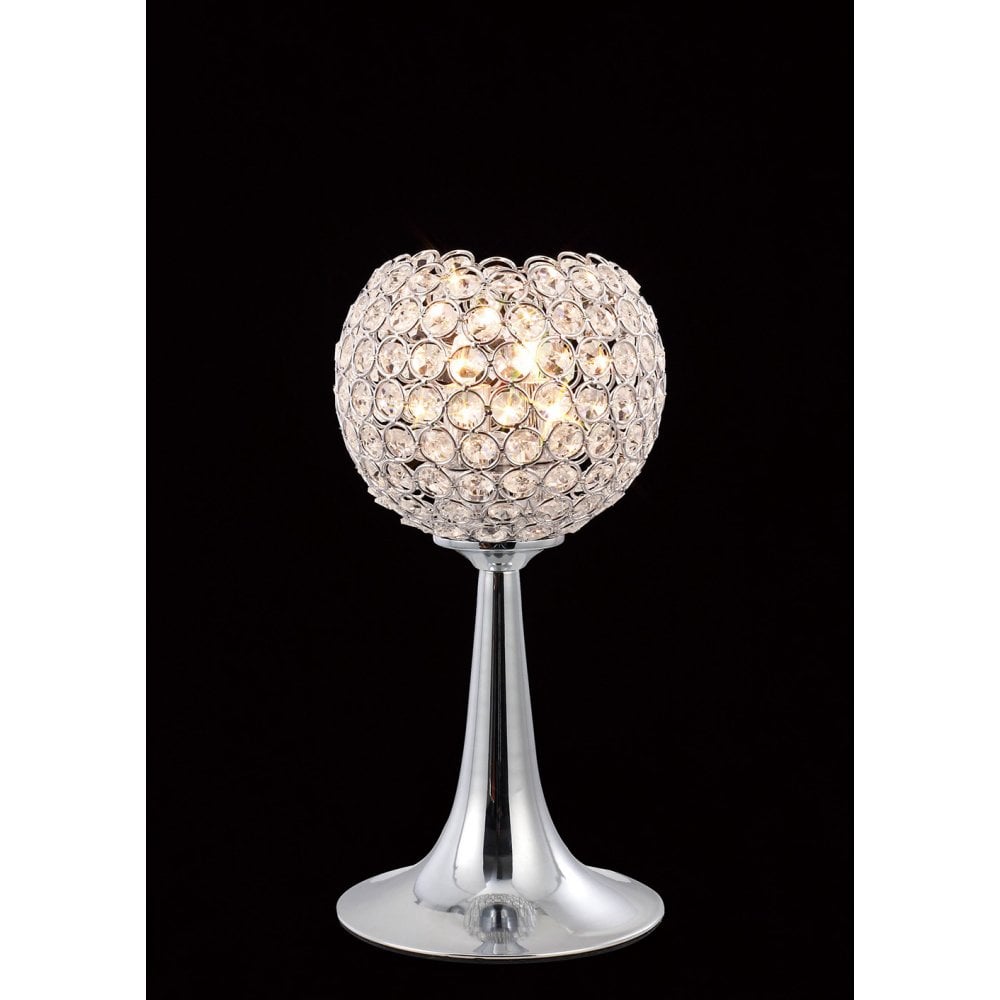Ava Crystal Luxe Table Lamp - Dual Light Polished Chrome Design
