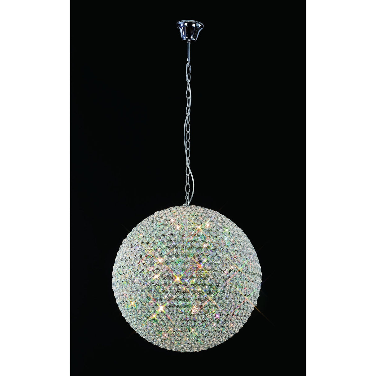 Ava Crystal Pendant Light with Polished Chrome Finish - 9 Light Design