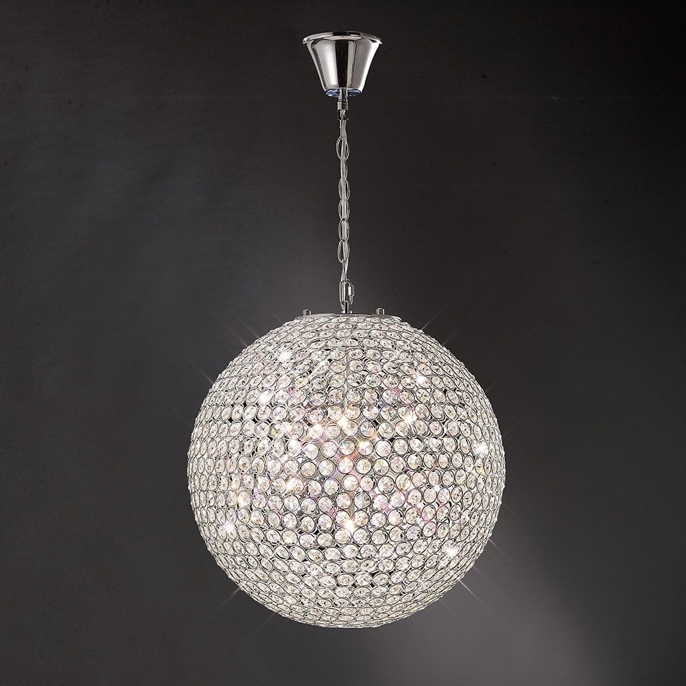 Ava 7-Light Pendant in Polished Chrome with Crystal Elegance