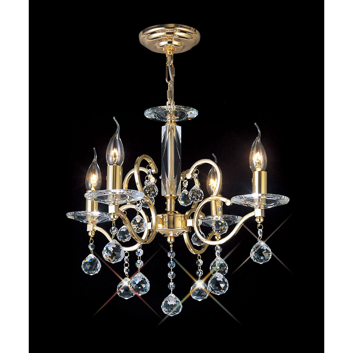 Zinta French Gold Crystal Pendant with 4 Lights